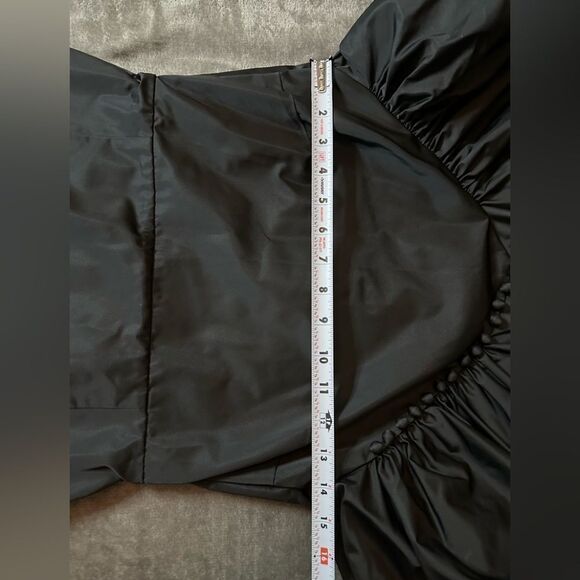 COPY - ROTATE Birger Christensen Kim Black Puff Sleeve Mini Dress Buttons sz M - Picture 8 of 15